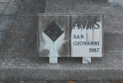 monumento ai caduti, targa AVIS, San Giovanni, Ostellato
