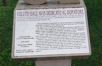 targa monumento donatore AVIS Campodarsego Padova